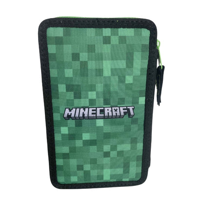 Ученически несесер с две отделения Minecraft Creeper Green