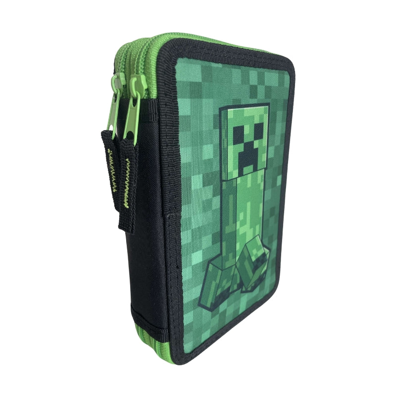 Ученически несесер с две отделения Minecraft Creeper Green
