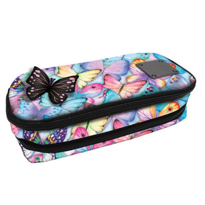 Ученически объл несесер Xscape Butterfly с 2 ципа