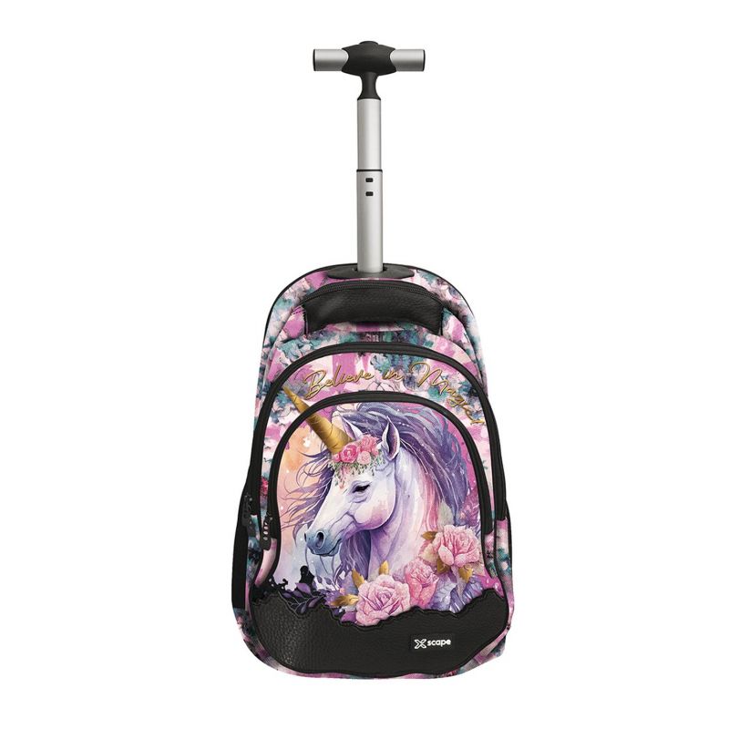 Ученическа раница на колела Xscape Unicorn