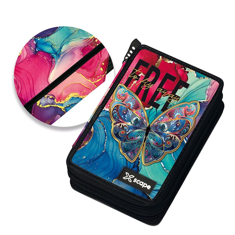 Ученически несесер със съдържание Xscape Butterfly