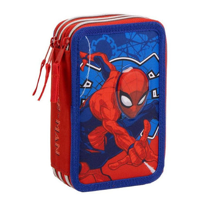 Ученически несесер с три отделения и съдържание Spiderman