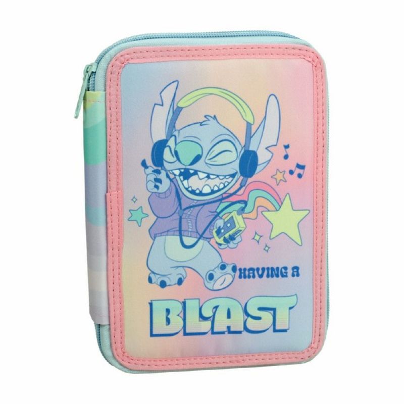 Ученически несесер с две отделения и съдържание Stitch Having a Blast