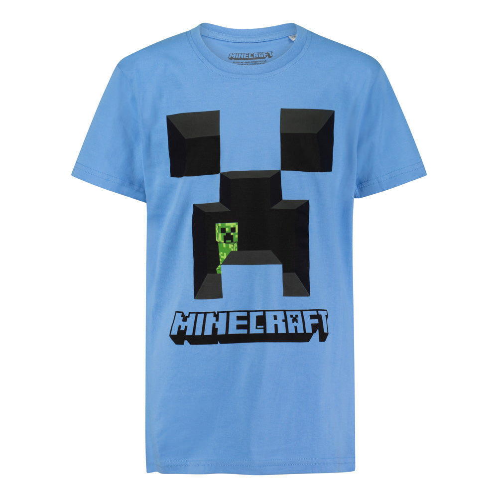 Пижама Minecraft Creeper Blue с къс ръкав и панталон, размер 140