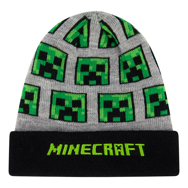 Зимна шапка MINECRAFT Creeper, сива, размер 52
