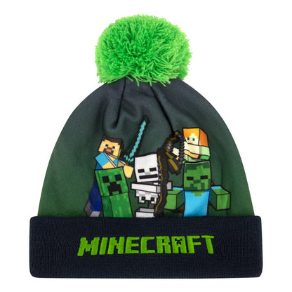 Зимна шапка MINECRAFT с пискюл, размер 52
