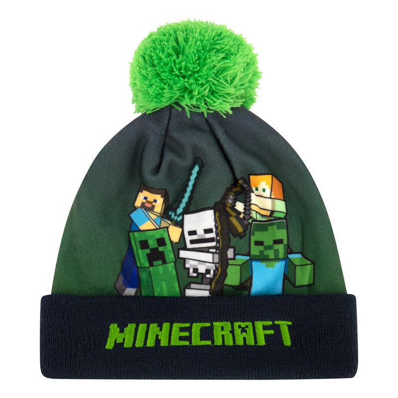 Зимна шапка MINECRAFT с пискюл, размер 54