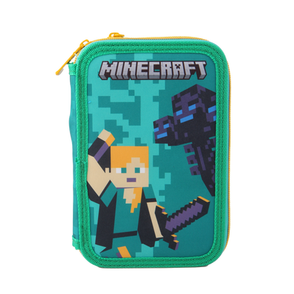 Ученически несесер Minecraft със съдържание, с 2 отделения