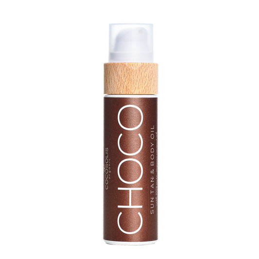 Cocosolis Organic CHOCO Suntan & Body Oil Био масло за бърз и наситен тен с аромат на шоколад, 110 мл