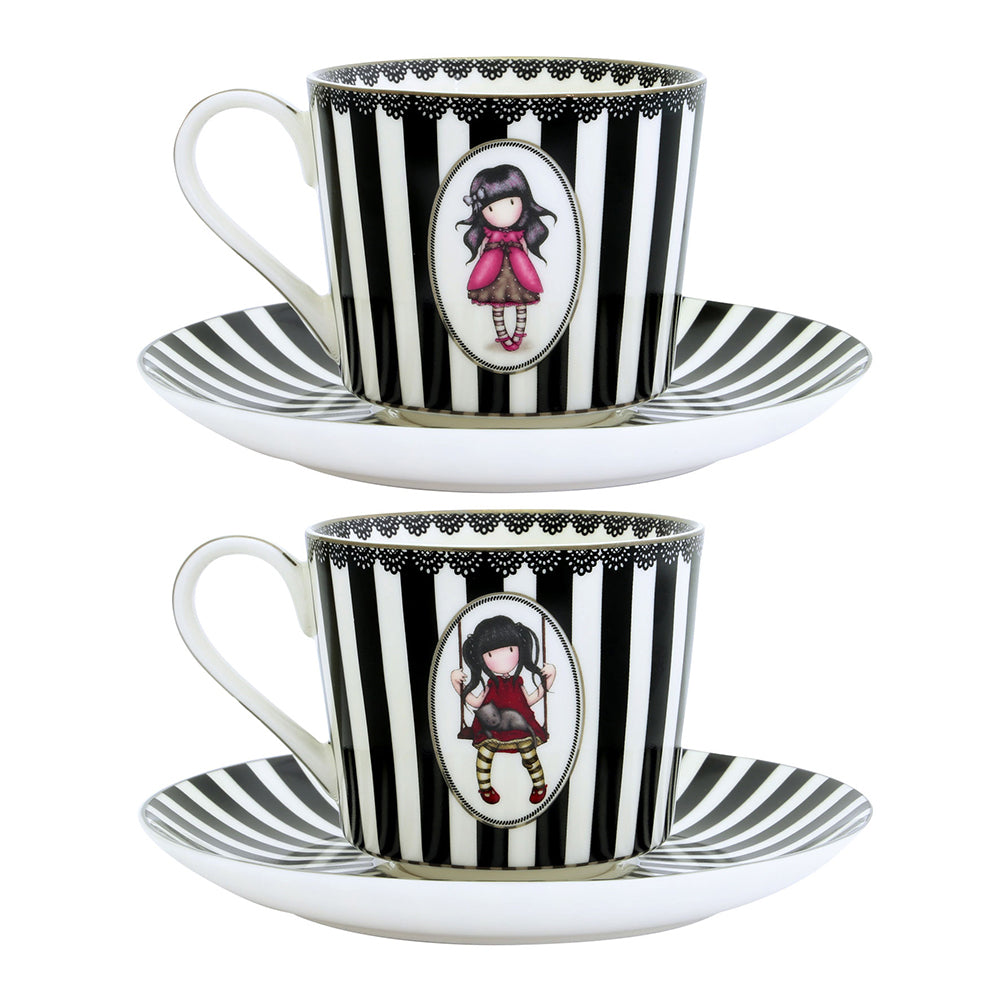 Чаши за чай и чинийки Santoro Gorjuss Ladybird/Ruby - комплект от 2 бр.