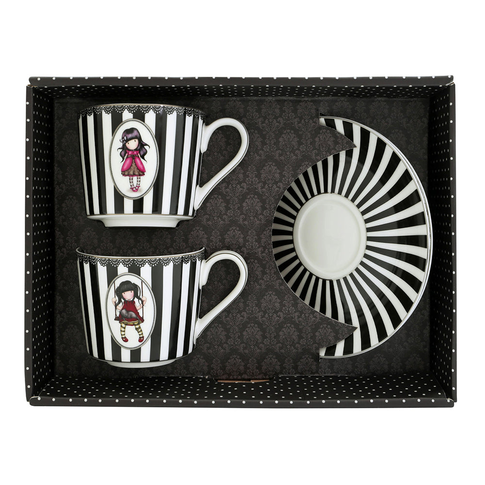 Чаши за чай и чинийки Santoro Gorjuss Ladybird/Ruby - комплект от 2 бр.