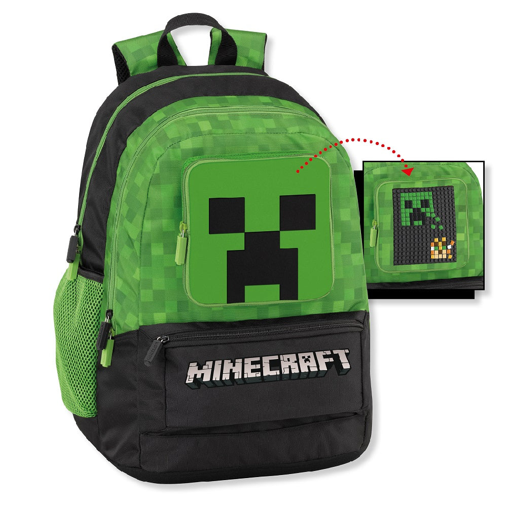 Ученическа раница Minecraft Creeper pixel