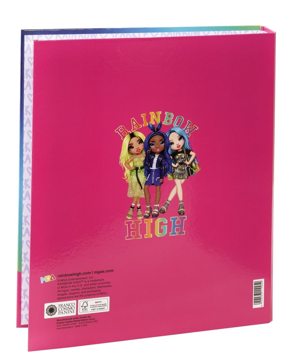 Папка класьор с рингове Rainbow High, Асортимент, Розов цвят