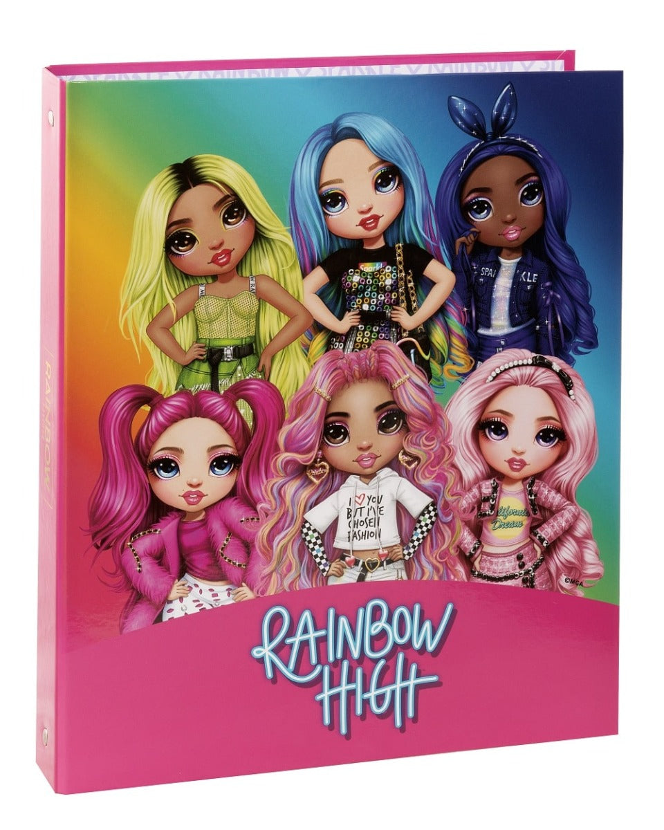 Папка класьор с рингове Rainbow High, Асортимент, Розов цвят