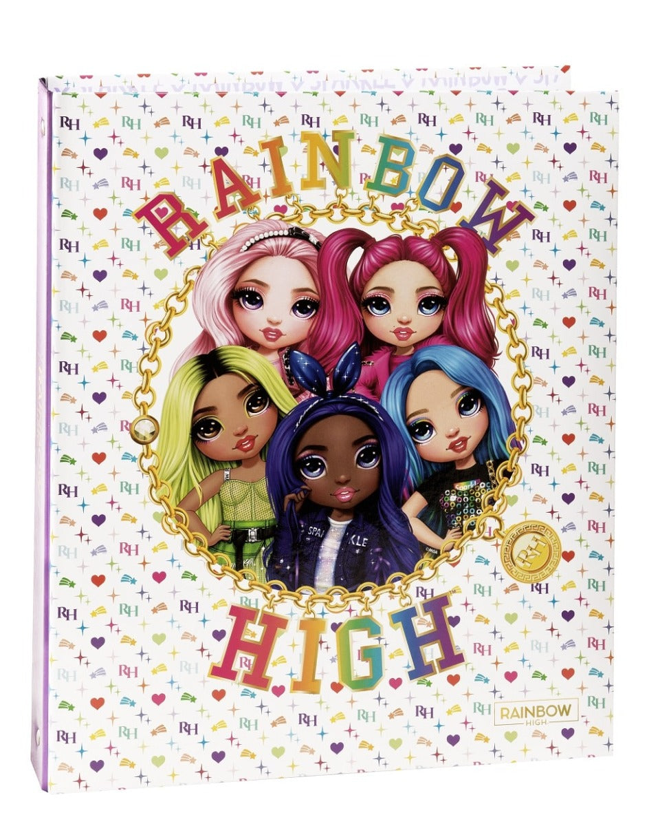 Папка класьор с рингове Rainbow High, Асортимент, Бял цвят