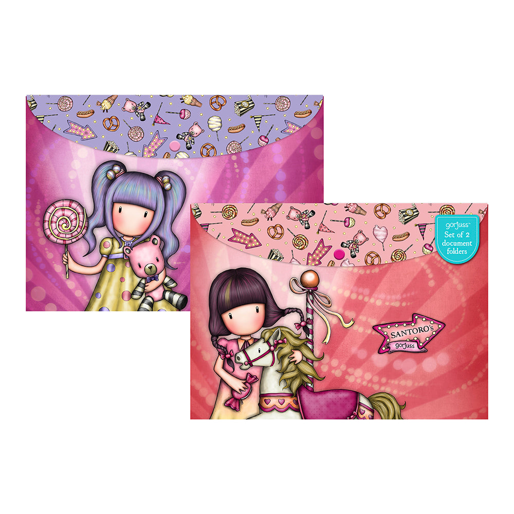 Комплект от 2 броя папки тип джоб A4 Santoro Gorjuss Carousel / First Prize