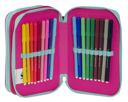 Ученически несесер WWF Giraffe с 3 ципа и съдържание