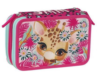 Ученически несесер WWF Giraffe с 3 ципа и съдържание