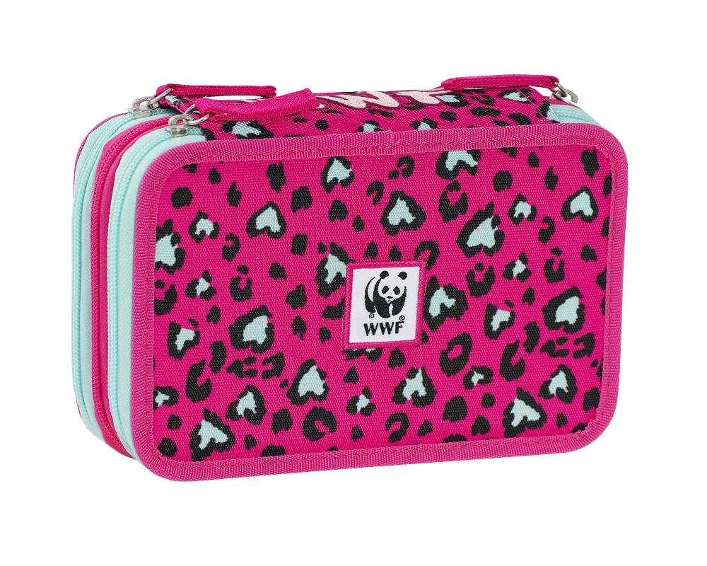 Ученически несесер WWF Giraffe с 3 ципа и съдържание