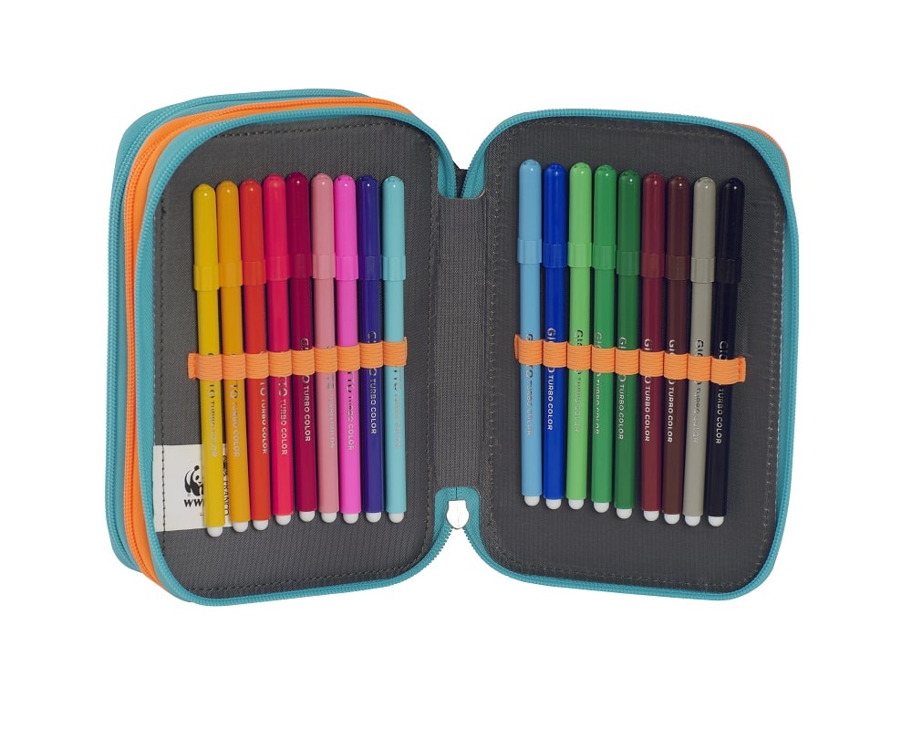 Ученически несесер WWF Fotografico с 3 ципа и съдържание