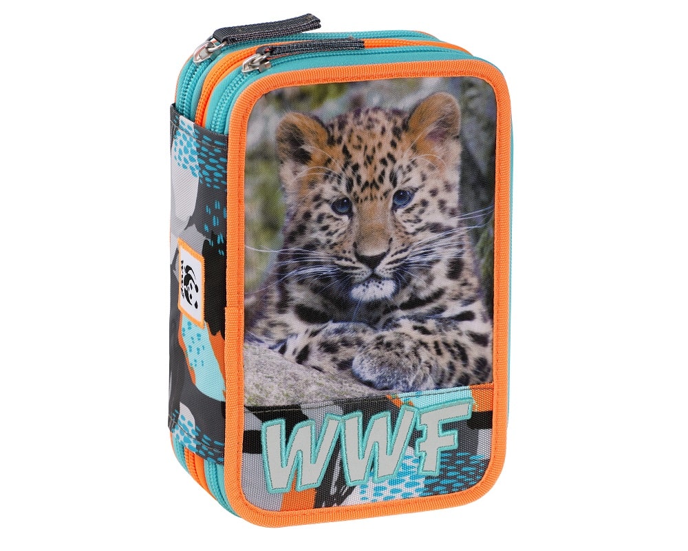 Ученически несесер WWF Fotografico с 3 ципа и съдържание