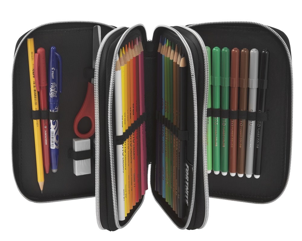 Ученически несесер Fortnite Foam Fingers с 3 ципа и съдържание