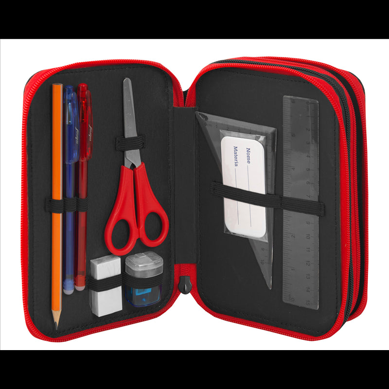 Ученически несесер с 3 отделения и съдържание Ferrari Style