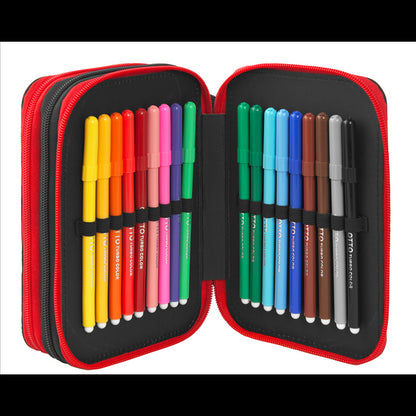 Ученически несесер с 3 отделения и съдържание Ferrari Style