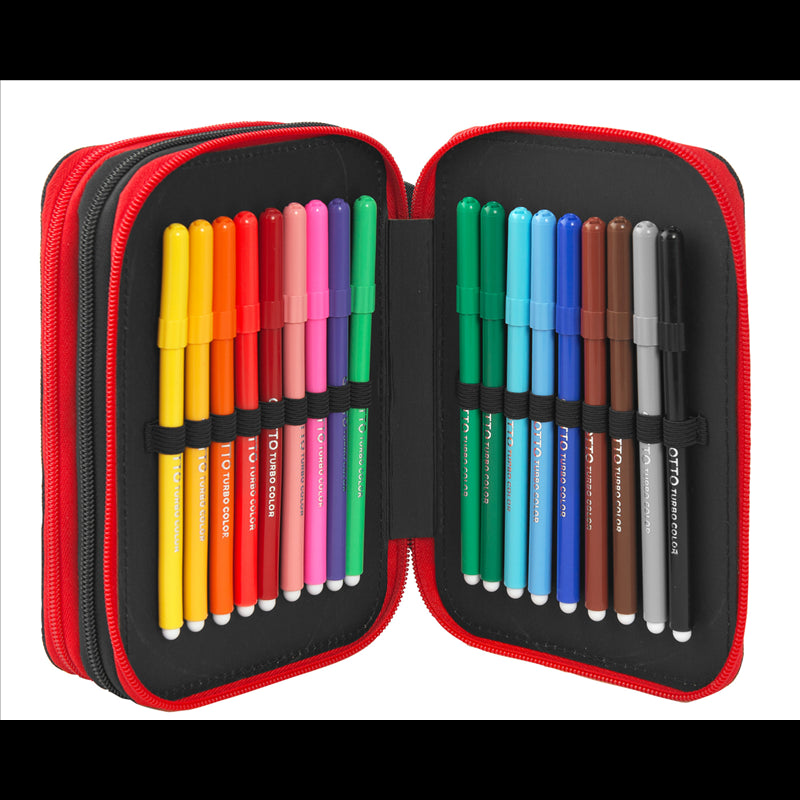 Ученически несесер с 3 отделения и съдържание Ferrari Style