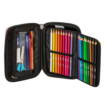 Ученически несесер със съдържание  COMIX SHIMMER PINK