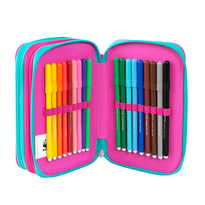 Ученически несесер с 3 отделения и съдържание WWF Illustrato