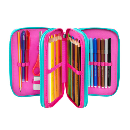 Ученически несесер с 3 отделения и съдържание WWF Illustrato