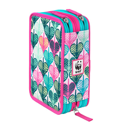 Ученически несесер с 3 отделения и съдържание WWF Illustrato