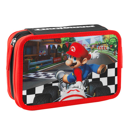 Ученически несесер с 3 отделения и съдържание Super Mario Mariokart