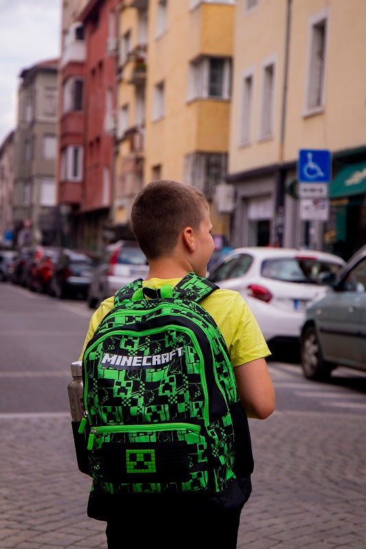 Ученическа раница Minecraft Pixels Green