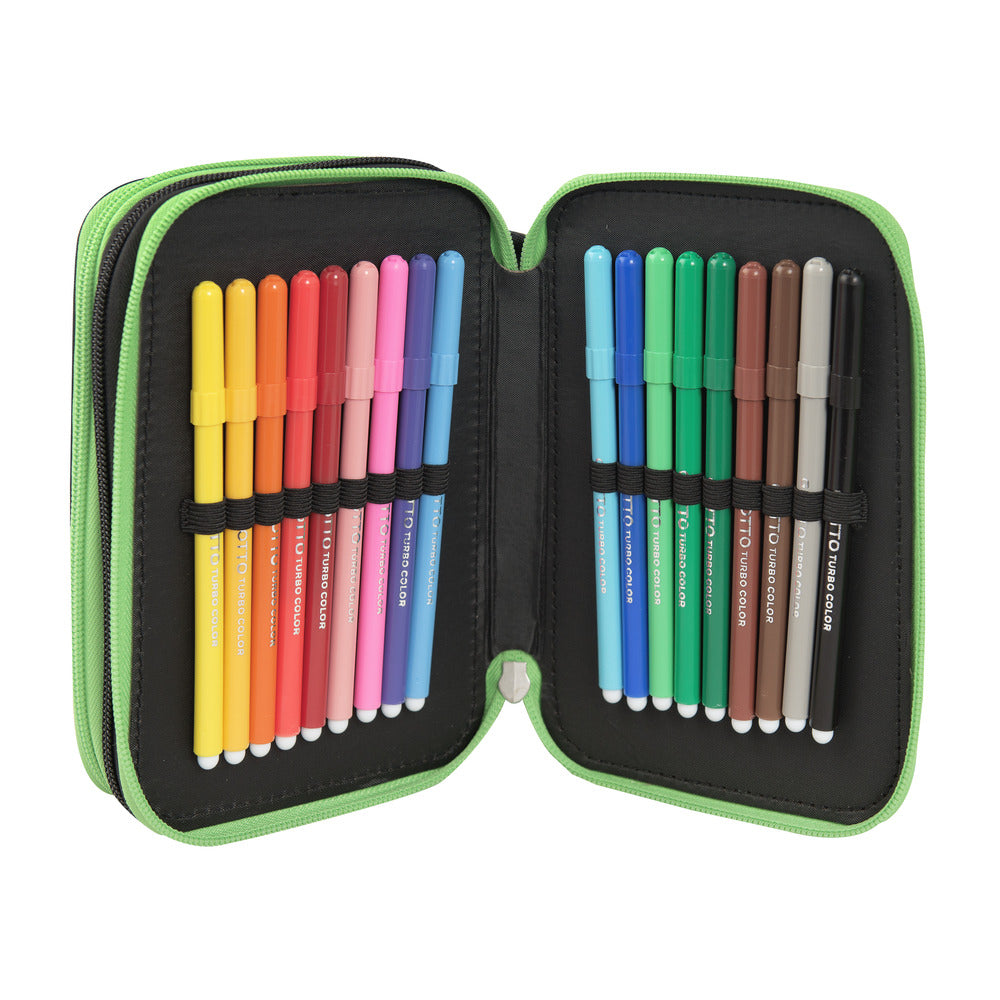 Ученически несесер Minecraft Pixels Green със съдържание