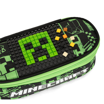 Ученически овален несесер Minecraft Pixels Green