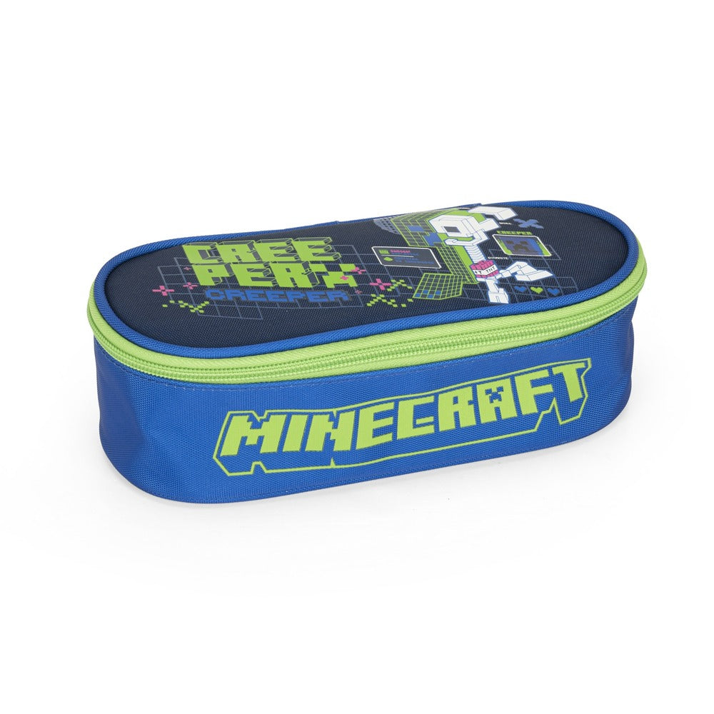 Ученически овален несесер Minecraft Creeper Anatomy Neon