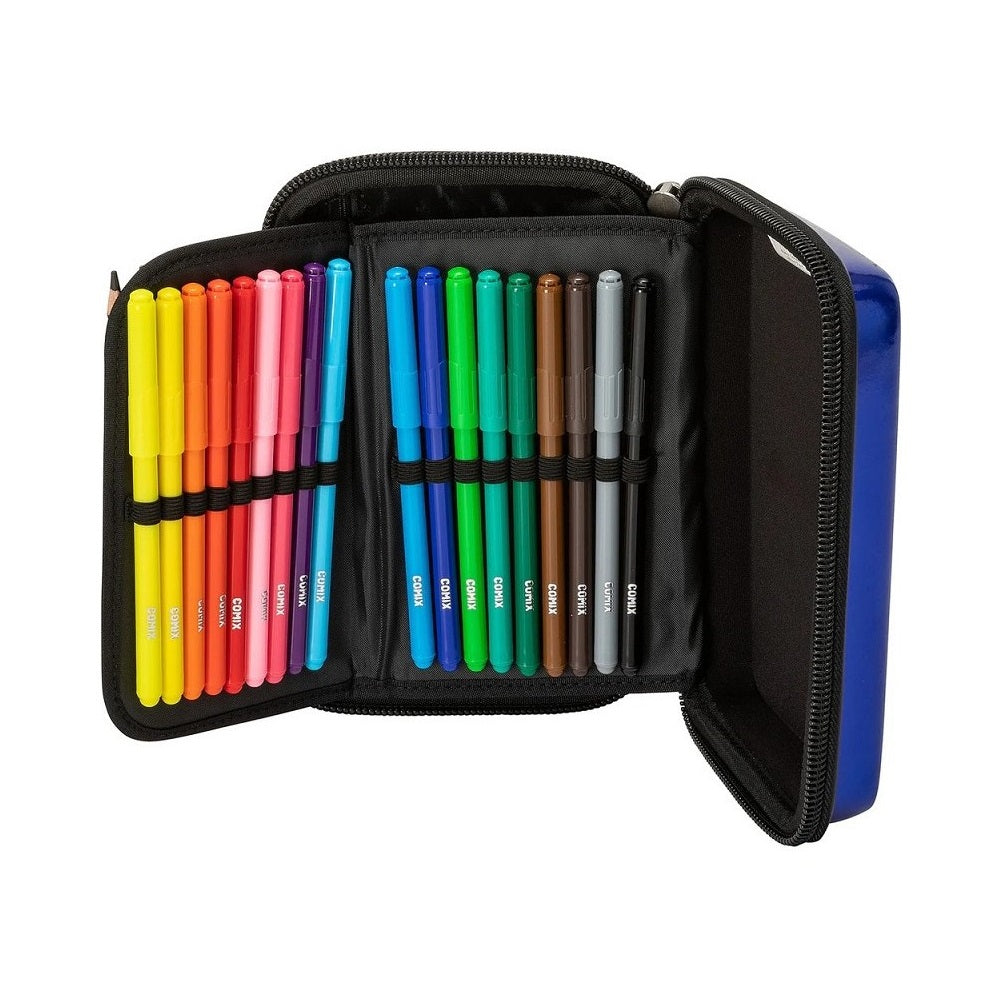 Ученически несесер със съдържание COMIX CLASSIC BLUE 2024