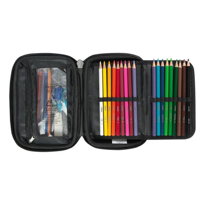 Ученически несесер със съдържание COMIX RAINBOW FUCHSIA  2024