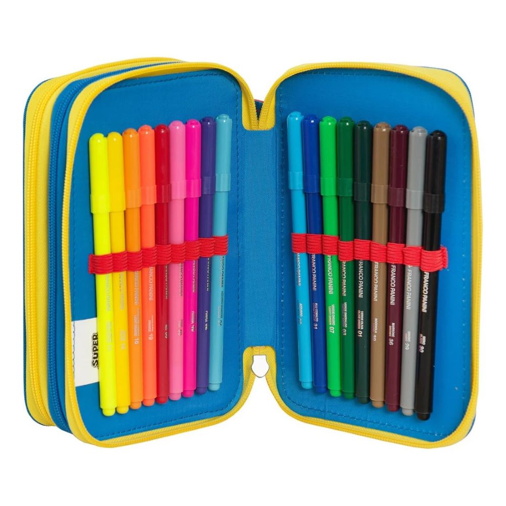 Ученически несесер Super Mario Tricolore със съдържание с 3 отделения