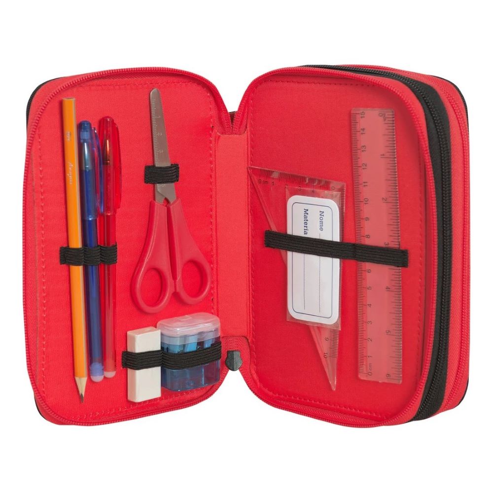 Ученически несесер Super Mario Mariokart Red със съдържание и 3 отделения