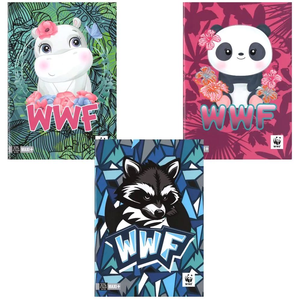 Тетрадка А4 WWF Illustrato, 40 листа, Асортимент, 3 вида