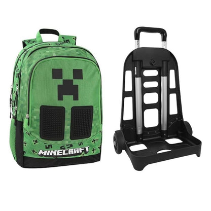 Ученическа раница на колела Minecraft Pixel с подвижна стойка