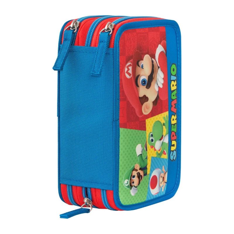 Ученически несесер Super Mario Red/Blue със съдържание и 3 отделения