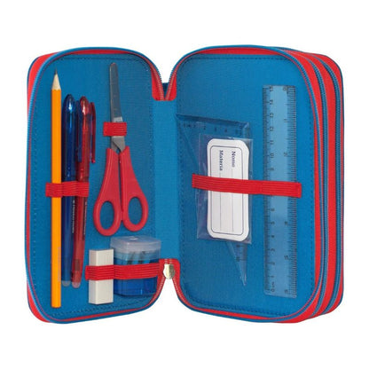 Ученически несесер Super Mario Red/Blue със съдържание и 3 отделения