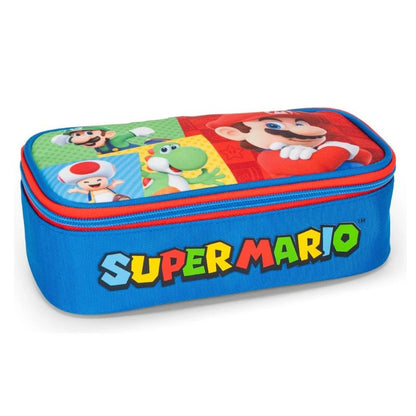 Ученически овален несесер Super Mario Red/Blue