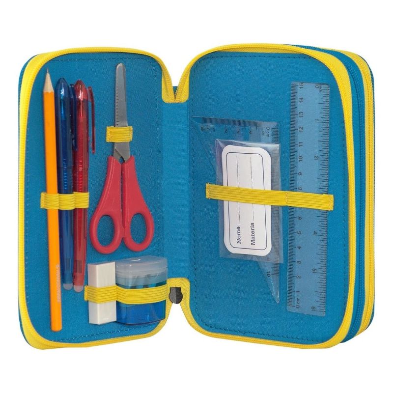 Ученически несесер Super Mario Mariokart Blue със съдържание и 3 отделения