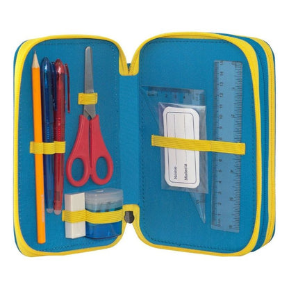 Ученически несесер Super Mario Mariokart Blue със съдържание и 3 отделения