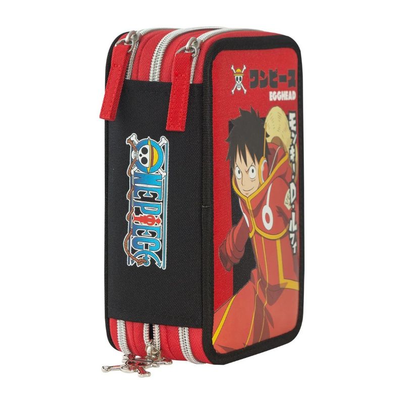 Ученически несесер One Piece Red със съдържание и 3 отделения